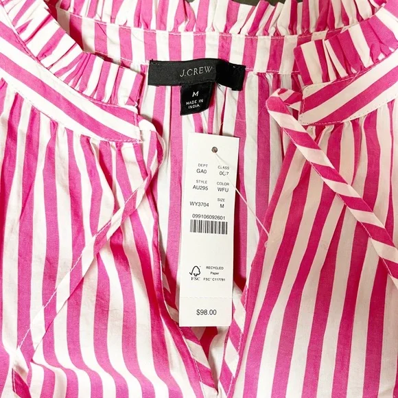 NEW J. Crew Smocked-cuff popover top in stripe
Item AU295 - Picture 4 of 7